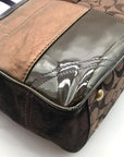 Coach Brown Signature Patchwork Canvas Satchel J8F69