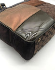 Coach Brown Signature Patchwork Canvas Satchel J8F69