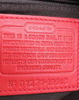 Coach Red / Tan Canvas And Leather Signature Legacy Stripe Duffle Bag 19918