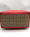 Coach Red / Tan Canvas And Leather Signature Legacy Stripe Duffle Bag 19918
