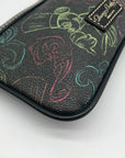 Dooney & Bourke Black Coated Canvas Disney Chef Mickey Cuisine Wristlet