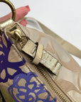 Coach Beige Jacquard Daisy Poppy Hobo Crossbody Bag F20781