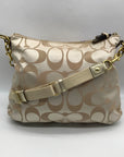 Coach Beige Jacquard Daisy Poppy Hobo Crossbody Bag F20781