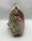 Coach Beige Jacquard Daisy Poppy Hobo Crossbody Bag F20781