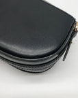 Michael Kors Black Leather Small Mila Sling Messenger Bag