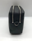 Michael Kors Black Coated Canvas Double Zip Bryant Chain Camera Crossbody