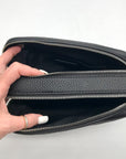 Michael Kors Black Coated Canvas Double Zip Bryant Chain Camera Crossbody