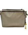 Fossil Cream Pebbled Leather Adjustable Crossbody Bag
