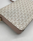Michael Kors Vanilla And Pink Leather Signature Stripe Jet Set Crossbody