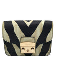 Furla Black Zebra Print Metropolis Crossbody Bag