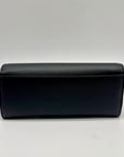 Coach Black Leather Slim Envelope Flap Long Wallet