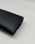 Coach Black Leather Slim Envelope Flap Long Wallet