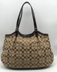 Coach Signature Khaki Canvas Devin Shoulder Bag F28503