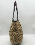 Coach Signature Khaki Canvas Devin Shoulder Bag F28503