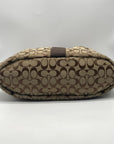 Coach Signature Khaki Canvas Devin Shoulder Bag F28503