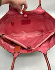 Coach Tan Signature Canvas Bleecker Floral Applique Tote