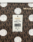 Michael Kors Brown Coated Canvas Jet Set Polkadot Crossbody Bag