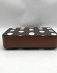 Michael Kors Brown Coated Canvas Jet Set Polkadot Crossbody Bag