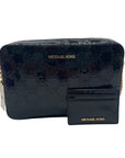 Michael Kors Metallic Black Large East West Jet Set Crossbody With Card Holder
