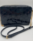 Michael Kors Metallic Black Large East West Jet Set Crossbody With Card Holder