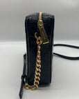 Michael Kors Metallic Black Large East West Jet Set Crossbody With Card Holder