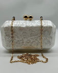I.N.C. Pearl Acrylic Box Clutch Bag