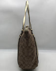 Coach Khaki and Gold Coated Canvas Peyton Pocket Large Tote Bag
