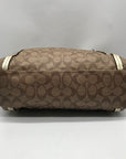 Coach Khaki and Gold Coated Canvas Peyton Pocket Large Tote Bag