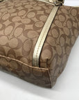 Coach Khaki and Gold Coated Canvas Peyton Pocket Large Tote Bag