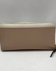 Kate Spade White and Tan Pebbled Leather Grove Street Neda Wallet