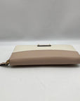 Kate Spade White and Tan Pebbled Leather Grove Street Neda Wallet