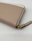 Kate Spade White and Tan Pebbled Leather Grove Street Neda Wallet