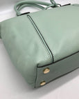 Michael Kors Mini Green Pebbled Leather Lenox Shoulder Bag