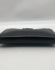 Ralph Lauren Black Patent Leather Zip Around Wallet