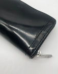 Ralph Lauren Black Patent Leather Zip Around Wallet