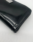 Ralph Lauren Black Patent Leather Zip Around Wallet