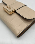 Coach Beige Embossed Leather Grace Wallet
