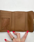 Coach Beige Embossed Leather Grace Wallet