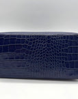 Furla Deep Violet Croc-Embossed Leather Tote Bag