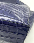 Furla Deep Violet Croc-Embossed Leather Tote Bag
