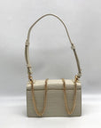 Oroton Ivory Embossed Leather Forte Micro Crossbody Clutch