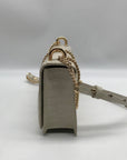 Oroton Ivory Embossed Leather Forte Micro Crossbody Clutch