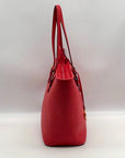 Michael Kors Red Saffiano Leather Jet Set Tote Bag