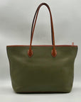 Dooney & Bourke Olive Green Pebbled Leather Tote Bag