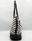 Kate Spade Black And White Patent Leather Rachelle Wellesley Striped Satchel
