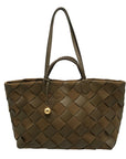 Rebecca Minkoff Brown Frankie Woven Tote Bag