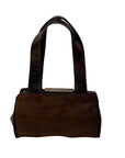 Gambini Black Pleated Suede Shoulder Bag