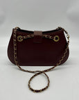MMS Brand White/Brown Faux Leather Quilted Chain Shoulder Bag