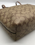 Coach Brown Coated Canvas Zip Top Tote Bag 4455