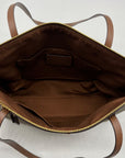 Coach Brown Coated Canvas Zip Top Tote Bag 4455